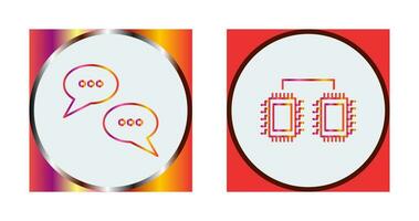 Conversation Bubbles and Processors Connected Icon vector
