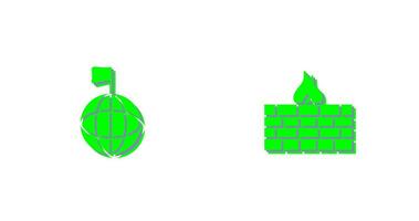 global signal and firewall Icon vector