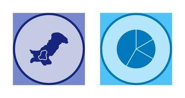 Map and Pie Icon vector