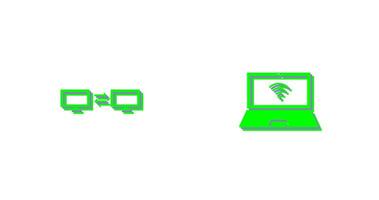 sharing system and connected laptop Icon vector