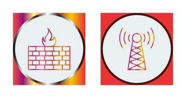 Firewall and Tower Icon vector