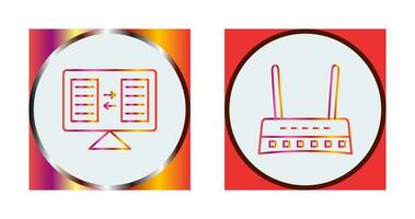 File Sharing and Router Icon vector