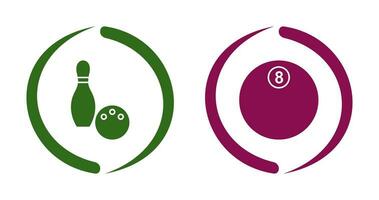 Bowling and Eight Ball Icon vector