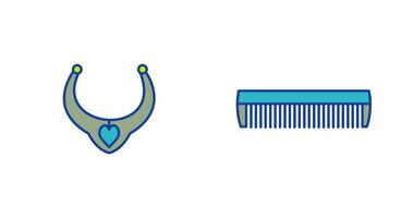 Necklace and Comb Icon vector