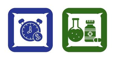 Clock and test tube Icon vector