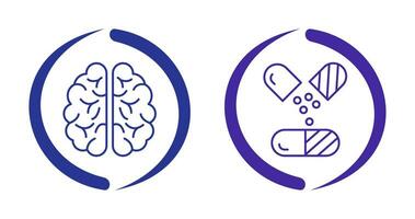 Brain and Capsule Icon vector