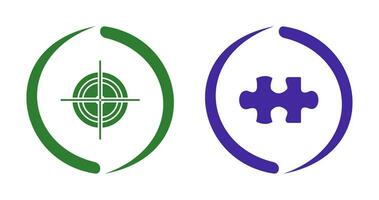 Target and Puzzle Piece Icon vector