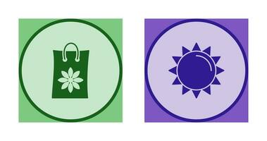 Pesticide Bags and Sun Icon vector