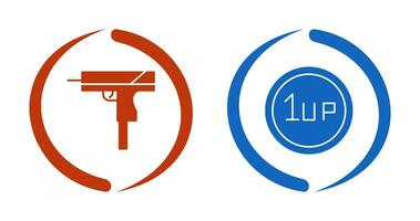 Gun and 1UP Icon vector