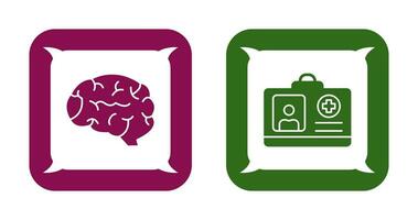 Brain and Card Icon vector