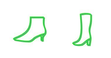 Boots with Heels and Long Boats Icon vector