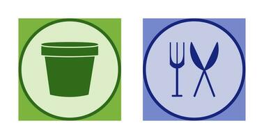 Plant Pot and Equipment Icon vector