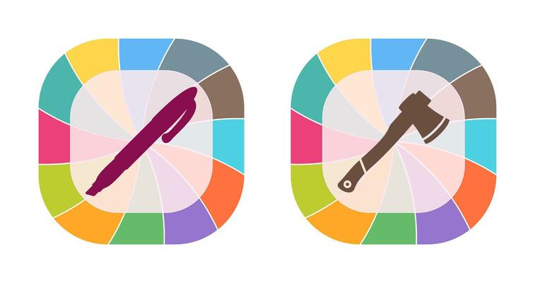 Marker and Axe Icon