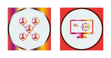 Company Network and Code Optimization Icon vector