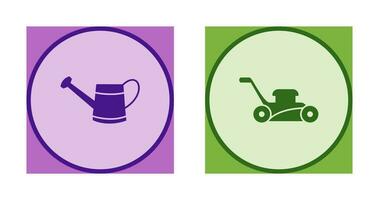 Watering tool and Lawn Mower Icon vector