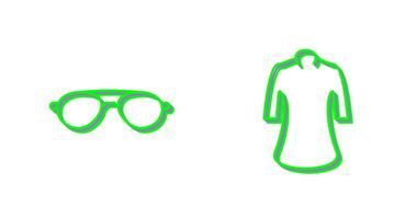 señoras camisa y Gafas de sol icono vector