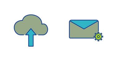 Upload to Cloud and Message Settings Icon vector