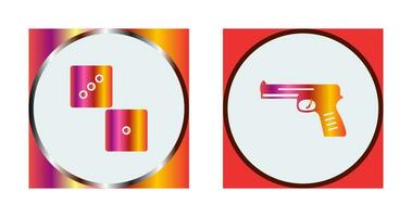 Dice and Pistol Icon vector