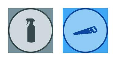 Spray bottle and Handsaw Icon vector