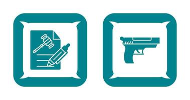 File and Gun Icon vector