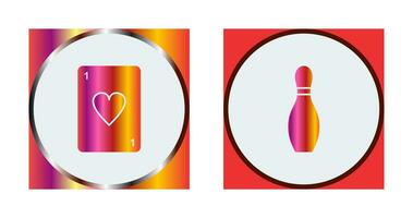 Card and Bowling Pin Icon vector