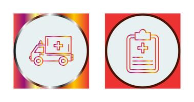 Ambulance and prescription Icon vector