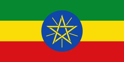 The official current flag of Federal Democratic Republic of Ethiopia. State flag of Ethiopia. Illustration. photo