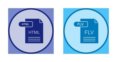 HTML and FLV Icon vector