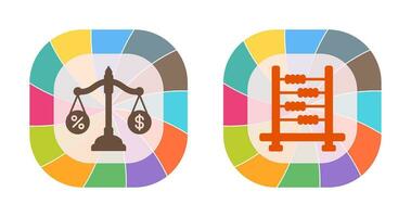 Scale and Abacus Icon vector