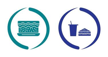 cream cake and lunch bistro Icon vector