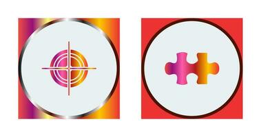 Target and Puzzle Piece Icon vector
