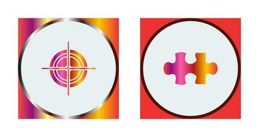 Target and Puzzle Piece Icon vector