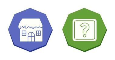 House with Snow and Question Mark Icon vector