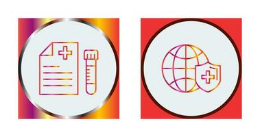 Blood Test and global Icon vector