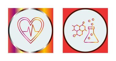 Cardiogram and Chemistry Icon vector