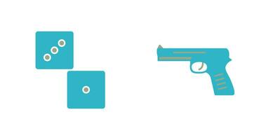 Dice and Pistol Icon vector