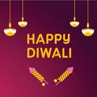 Happy Diwali poster free template vector