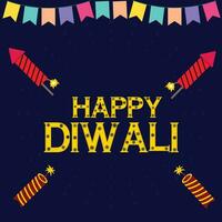 contento diwali póster gratis modelo vector