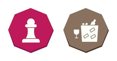 pawn and wine bottle in ice  Icon vector