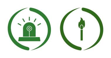 siren and lit matchstick Icon vector