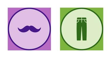 Bigote hombres pantalones icono vector