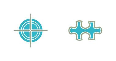 Target and Puzzle Piece Icon vector