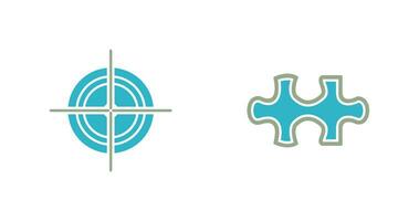 Target and Puzzle Piece Icon vector