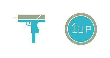 Gun and 1UP Icon vector