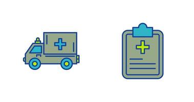 Ambulance and prescription Icon vector