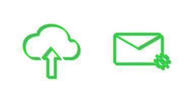 Upload to Cloud and Message Settings Icon vector