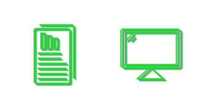 Reports and Computer Icon vector