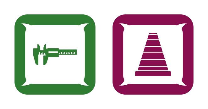 Cone and Calipers Icon vector