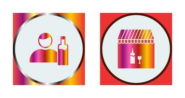 man drink and Cafe bar Icon vector