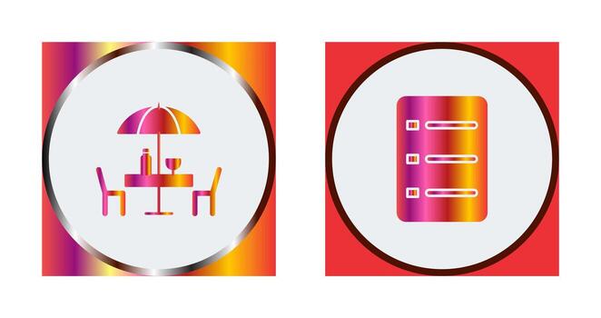 cafe table and menu Icon vector